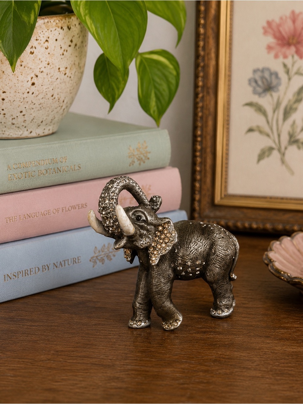 🐘 Jay Strongwater Jeweled Elephant Figurine Crystal Enameled Metal